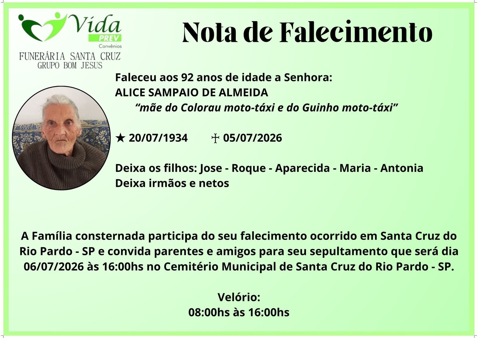 ALICE SAMPAIO DE ALMEIDA