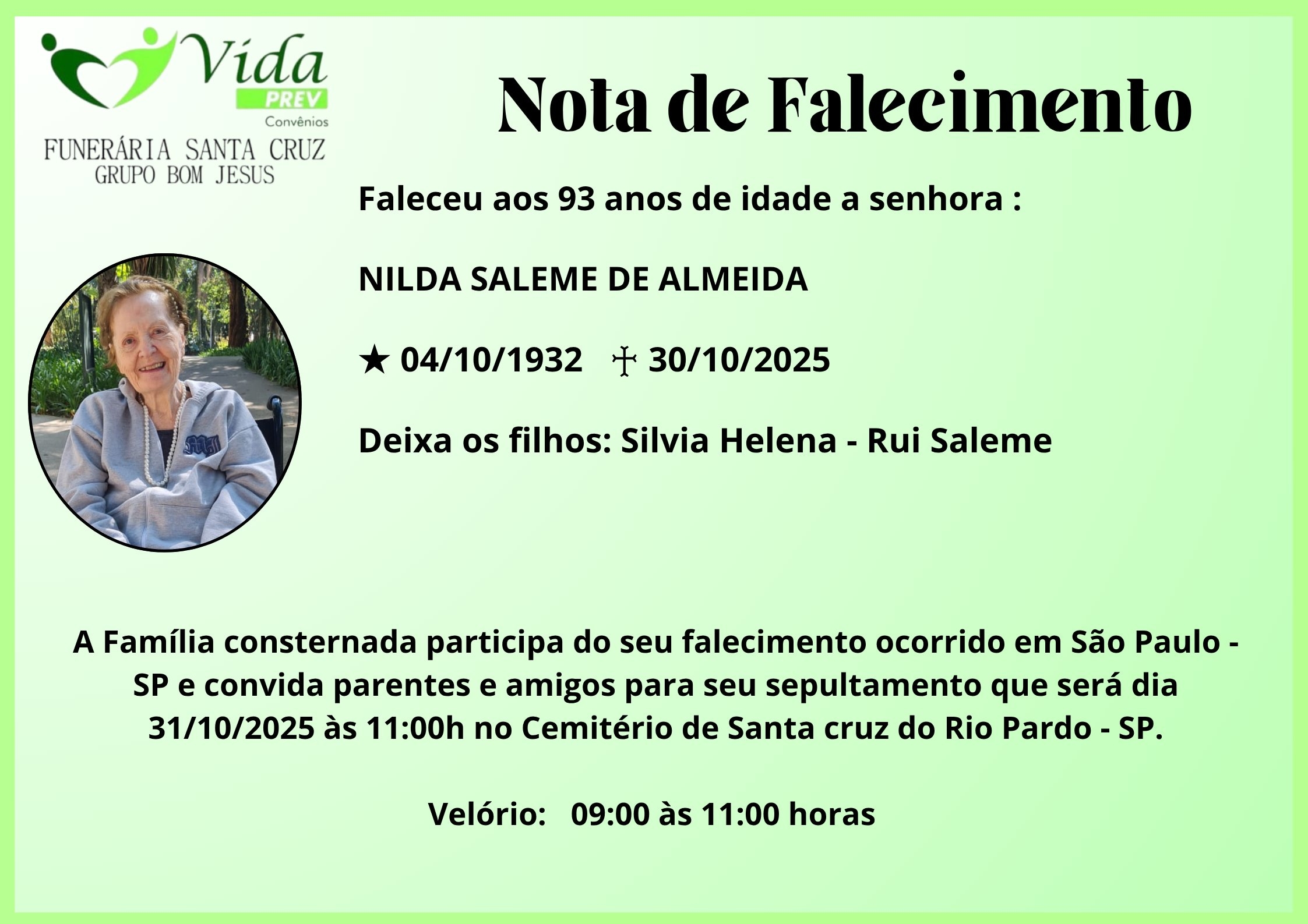 NILDA SALEME DE ALMEIDA