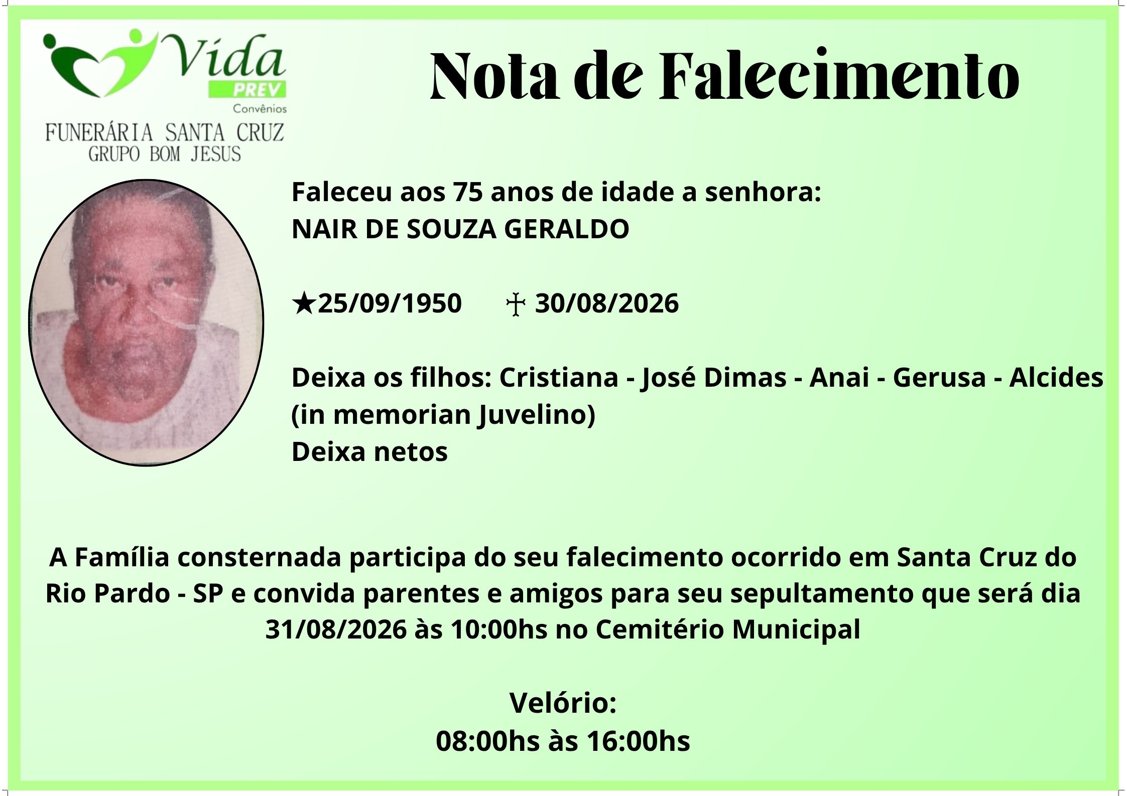 NAIR DE SOUZA GERALDO